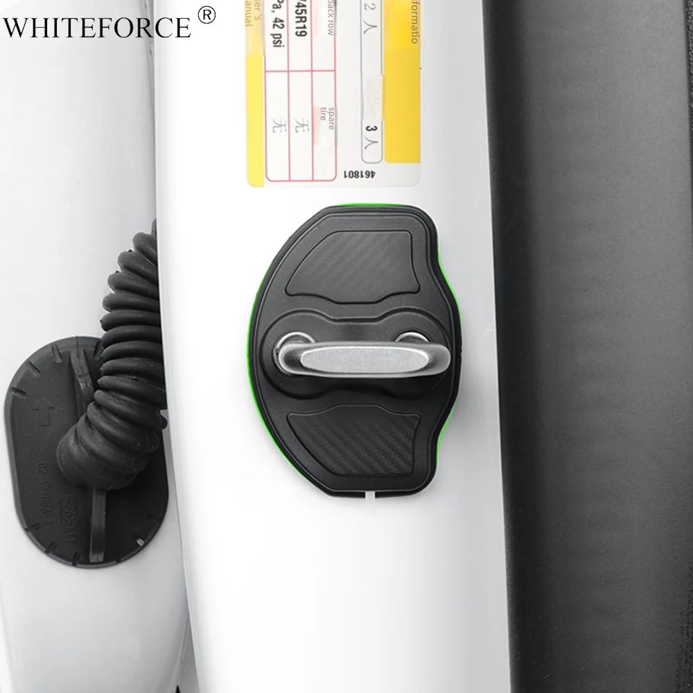 For Tesla Model Y Juniper/Model 3 Highland Door Lock Cover 4PCS TPE Door Buckle Protection Cover Absorbing Anti-Collision Pad