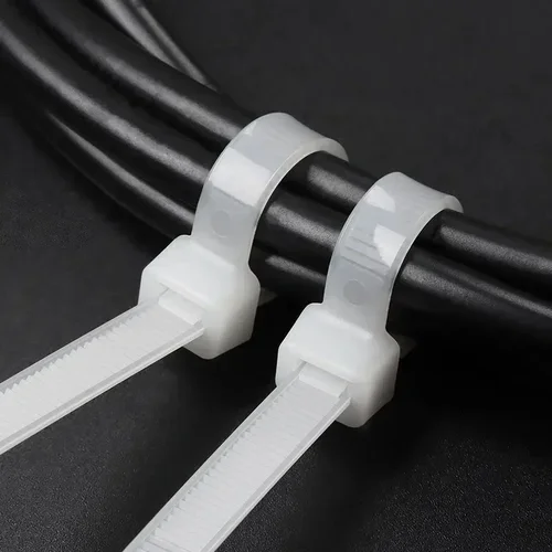 Imagen 2 del producto 1000/100 Uds bridas para cables de nailon correas autoblocantes para cables correas de sujeción de Cables ajustables abrazadera de plástico resistente al calor brida con cremallera de alambre