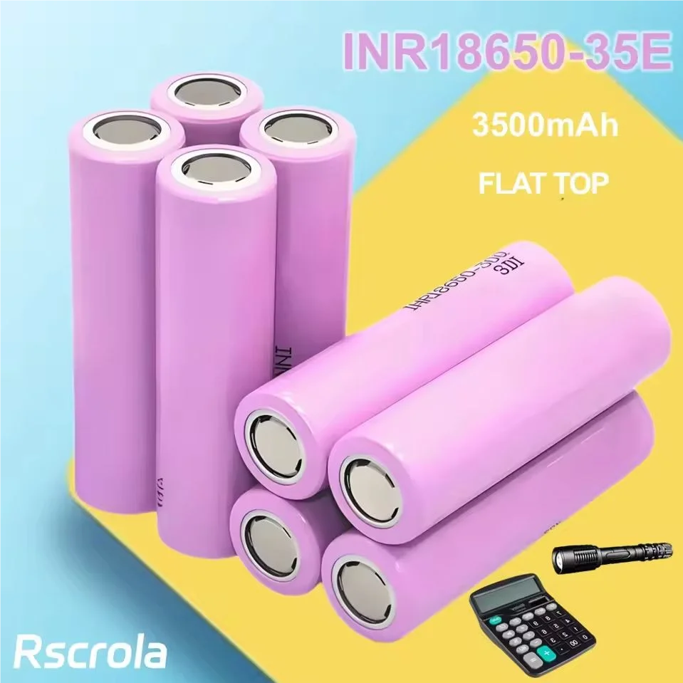 

Universal 18650 Battery Real Capacity 3.7v Rechargeable Battery 18650 3500mAh Flat Top Fast Charge for Headlamp Flashlight Radio