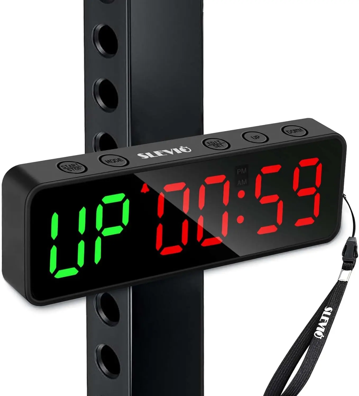 

Small Gym Timer Clock, Stopwatch, Workout Interval Timer with Built-in Powerful Magnet, Large LED Digital Display