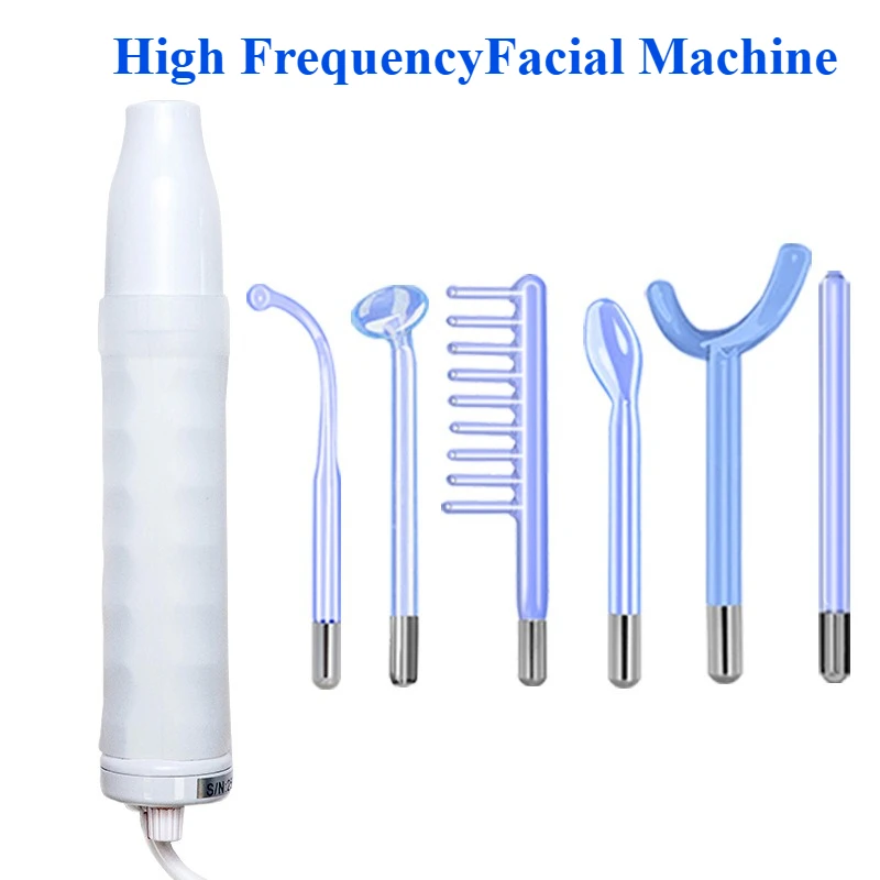 

Portable High Frequency Facial Machine Skin Therapy With 6 Neon & Argon Wands Remove Wrinkles Acne Facial Therapy Wand