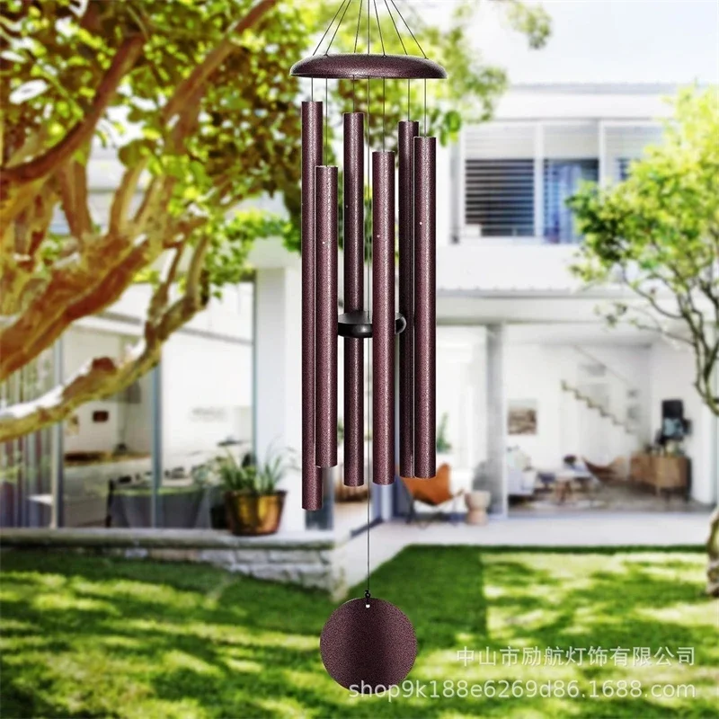 45 Inch Metal Wind Chime Red Iron Cap Floral Outdoor Garden Hanging Elegant Decor Gift for Couples and Home Lovers Birthday