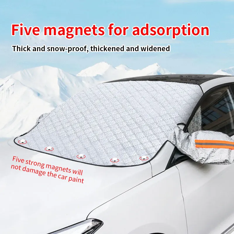 Magnetic Windshield Snow Cover Thick Durable Paint Safe with Strong Magnets for Easy Attachment Protection from Snow Ice Frost