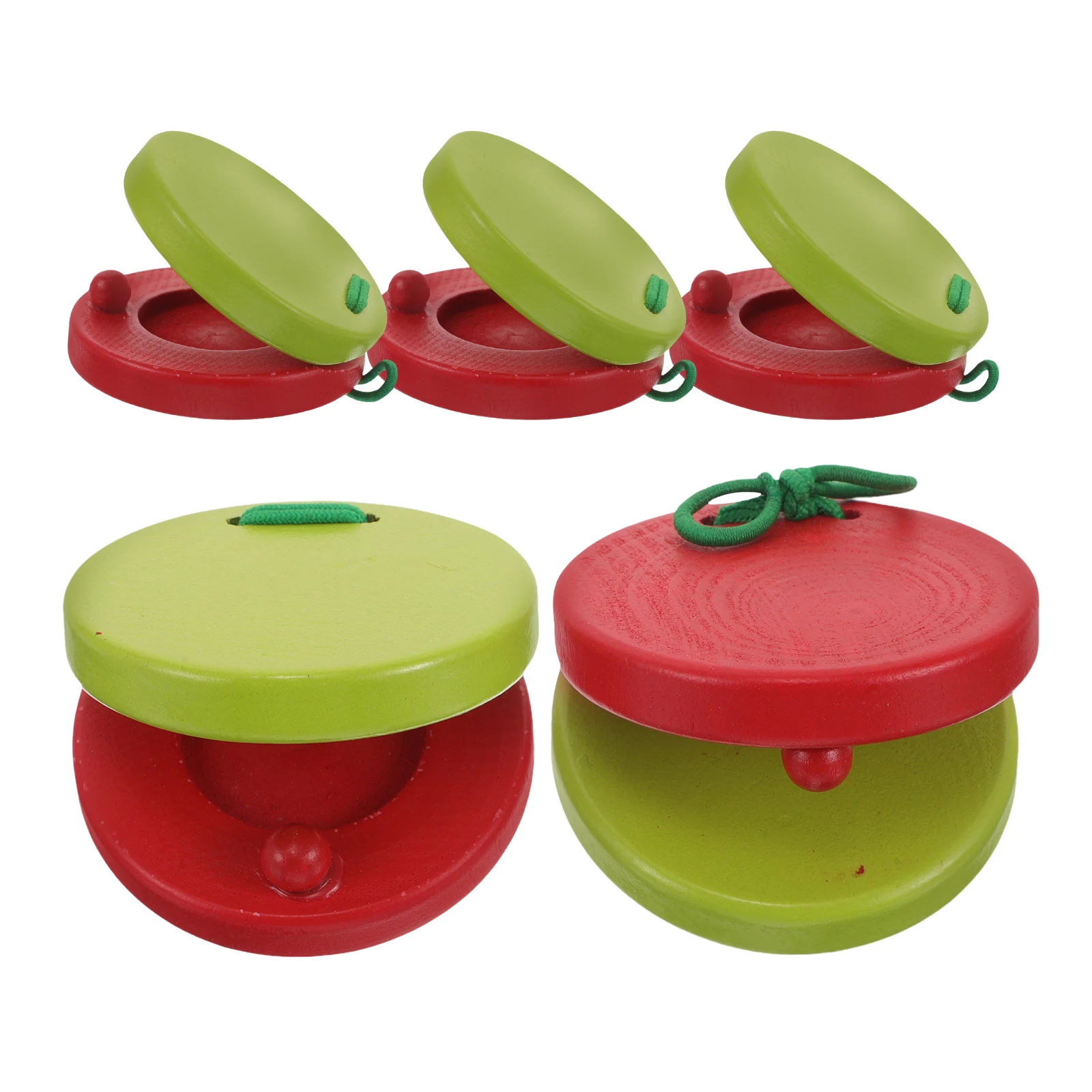 

5Pcs Wooden Castanet Clapper for Children Rhythm Play Wood Finger Castanets Kids Percussion Instruments Classroom Rewards Music