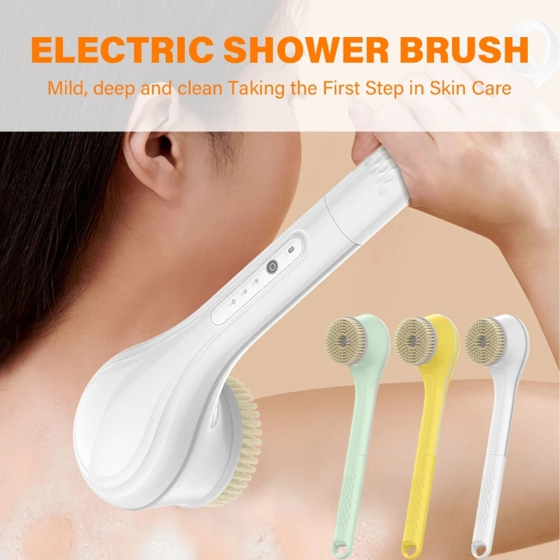 Brosse de douche électrique aste, brosse de lavage domestique efficace, brosse de bain électrique, plastique Bergame, nettoyage complet du corps