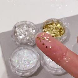 1mm Mini Sparkling Star Nail Glitter Sparkling Pentagram Nail Decoration Nail Salon Design Cute Accessories DIY Nail Art Design