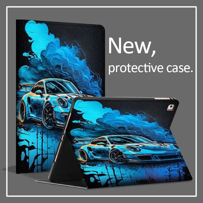 

Blue car blue smoke For Huawei MatePad 5 10 11 13 3 X9a X8a V7 6 11.5 13.3 Tablet Protective Case