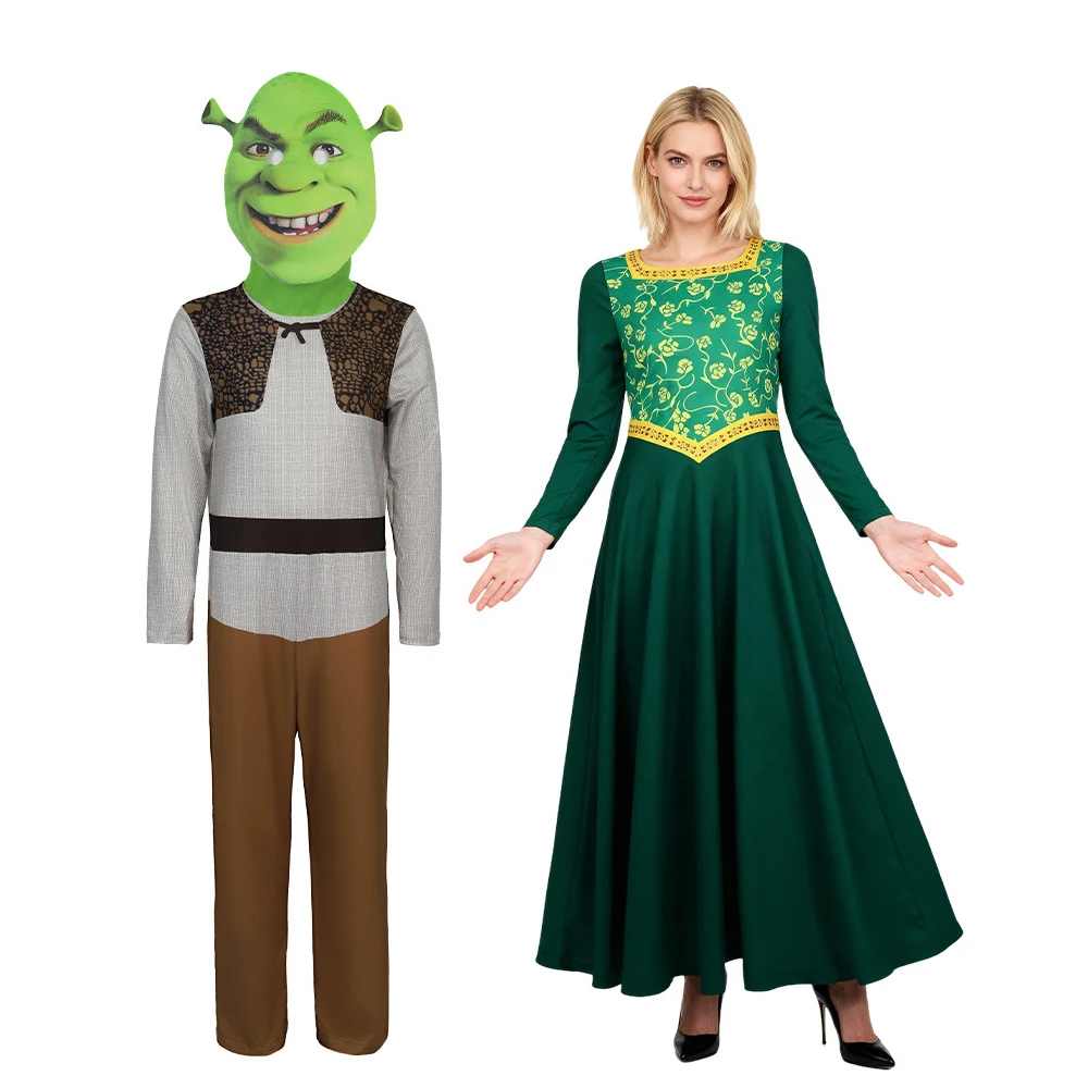 

Princess Fiona Halloween Monster Shrek Costume Set Women's Cosplay Outfit Princess Dress Role-playing Wardrobe