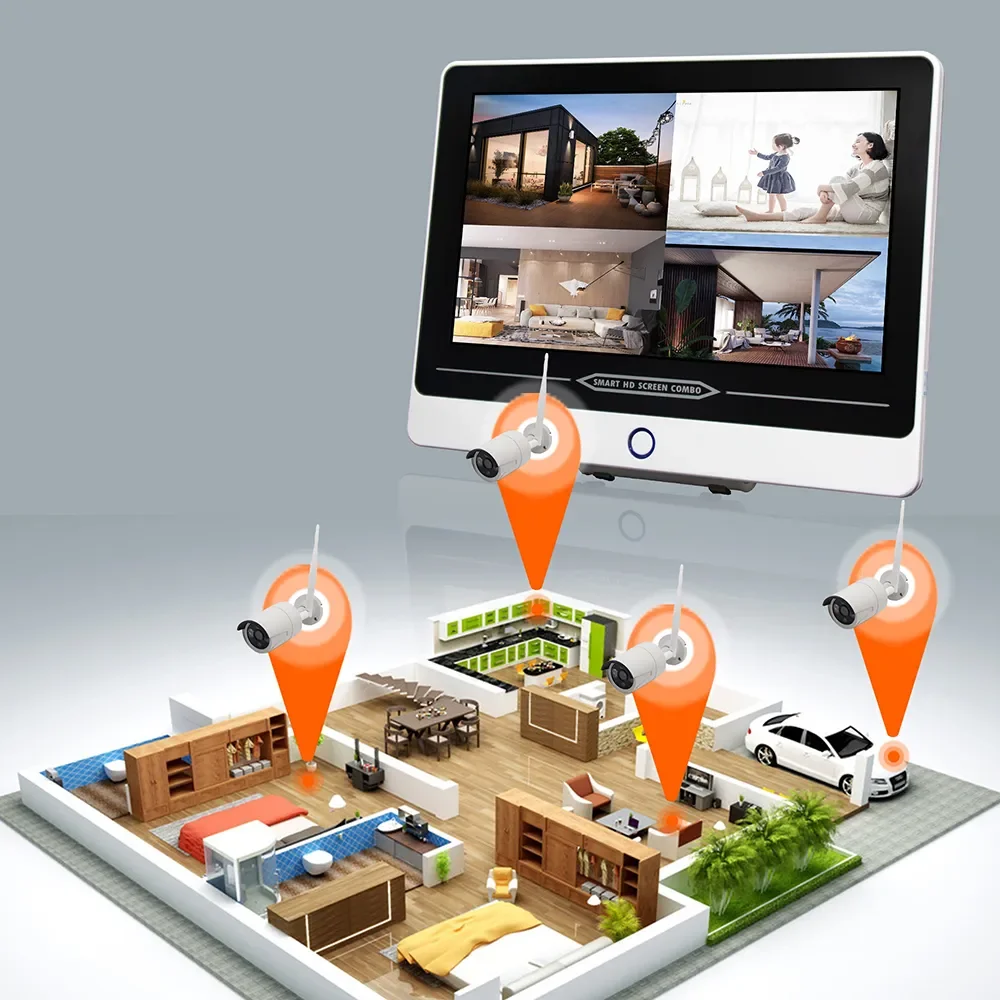 4CH Smart Tuya كامل اللون Hd 12 فولت H.265 لينكس لاسلكي واي فاي Ip PTZ كاميرات الدوائر التلفزيونية المغلقة نظام المراقبة الأمنية Nvr أطقم #6