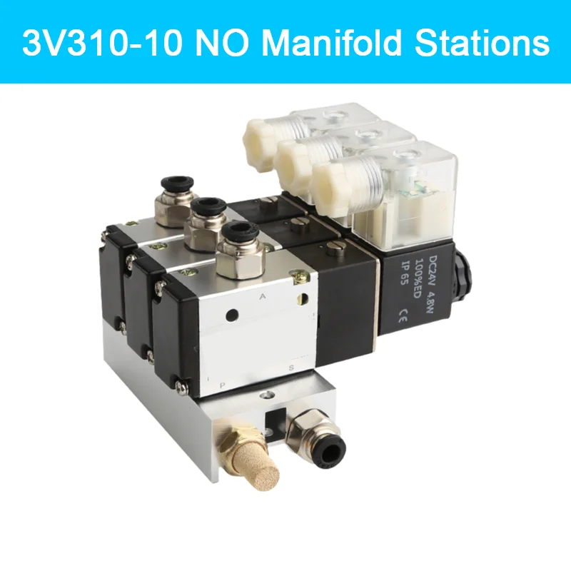 

3V310-10NO Integrated Solenoid Control Valve 2-position 3-port Electronic Pneumatic Valve with Manifold Block