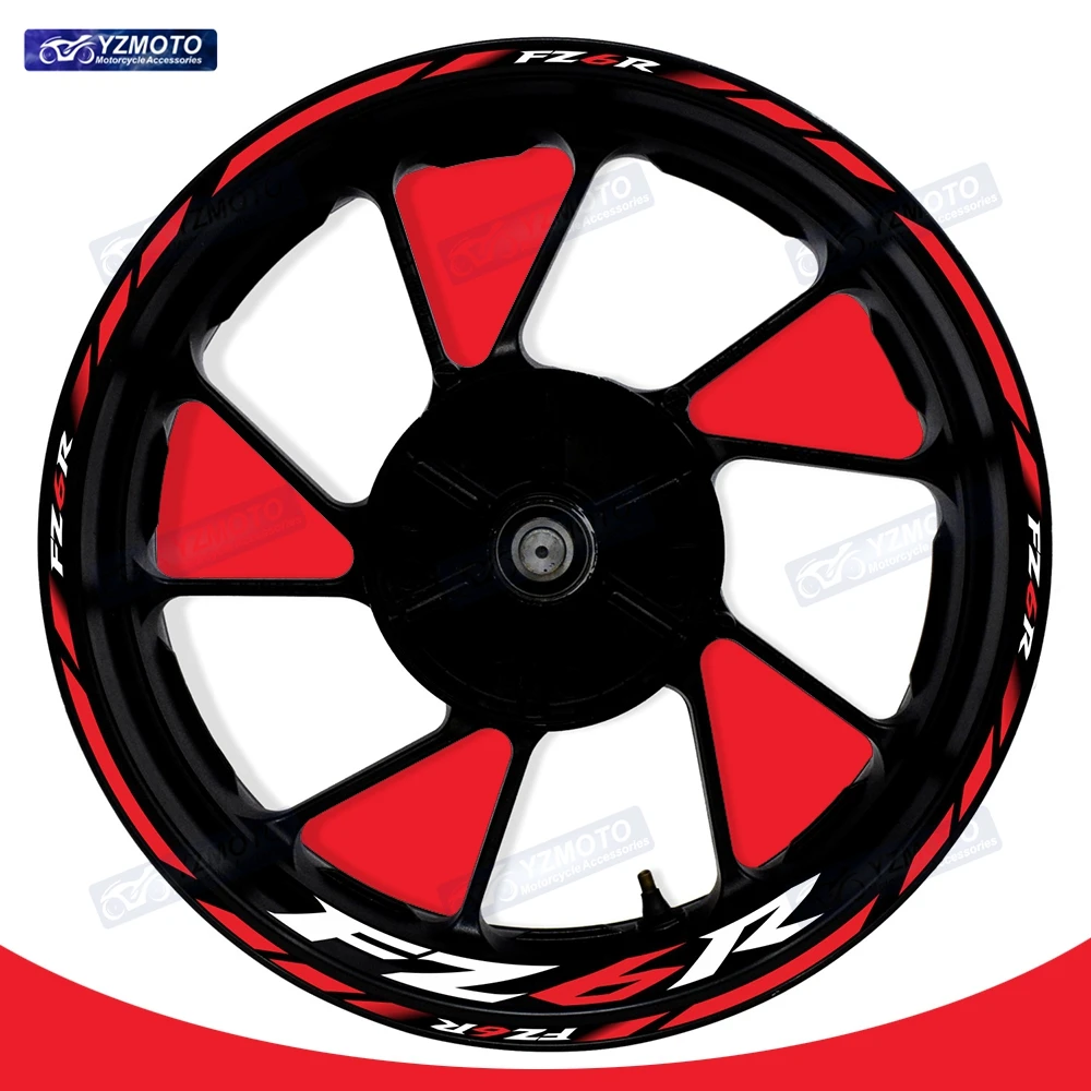 

For FZ6R Motorcycle 17 Inch Front And Rear Wheel Sticker Hub Decal Racing Modified Reflective Waterproof Decorative Rim Stickers