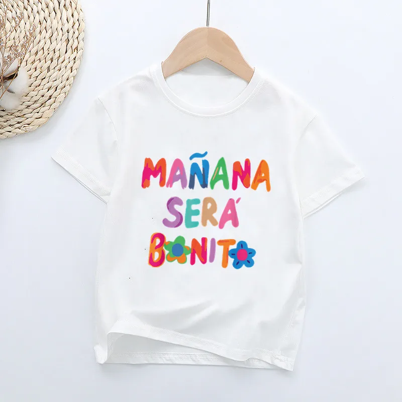 Manana Sera Bonito Karol G Bichota Print Kids T shirt Fashion Baby Girls Summer Boys Clothes Children Short Sleeve T-shirts