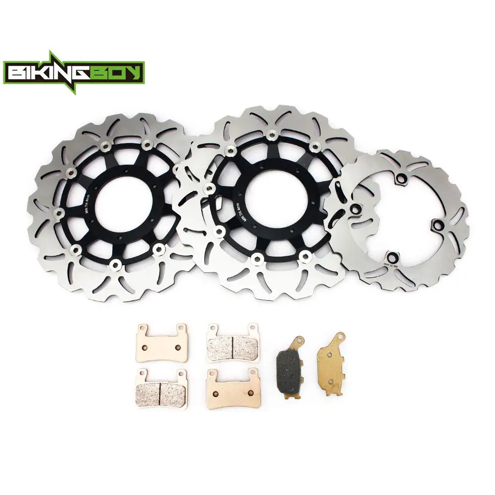 BIKINGBOY For Honda CBR 600 RR 03 04 05 06 07 08 09 10 11 12 13 14 15 16 17 18 19 CBR600RR Front Rear Brake Discs Rotors + Pads