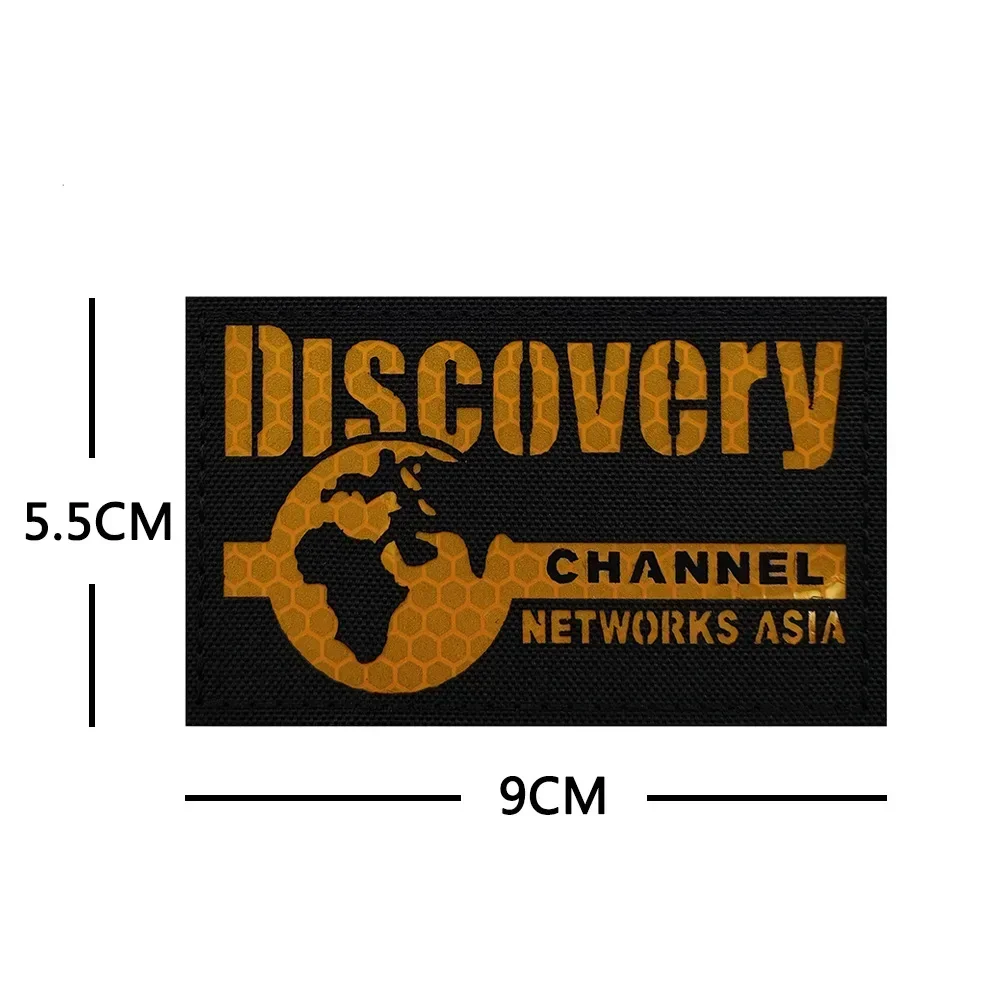 DISCOVERYIR Engrave Animal Discovery Channel Reflective Tactical Patches for Clothes  Patch Backpack Morale Badge Applique