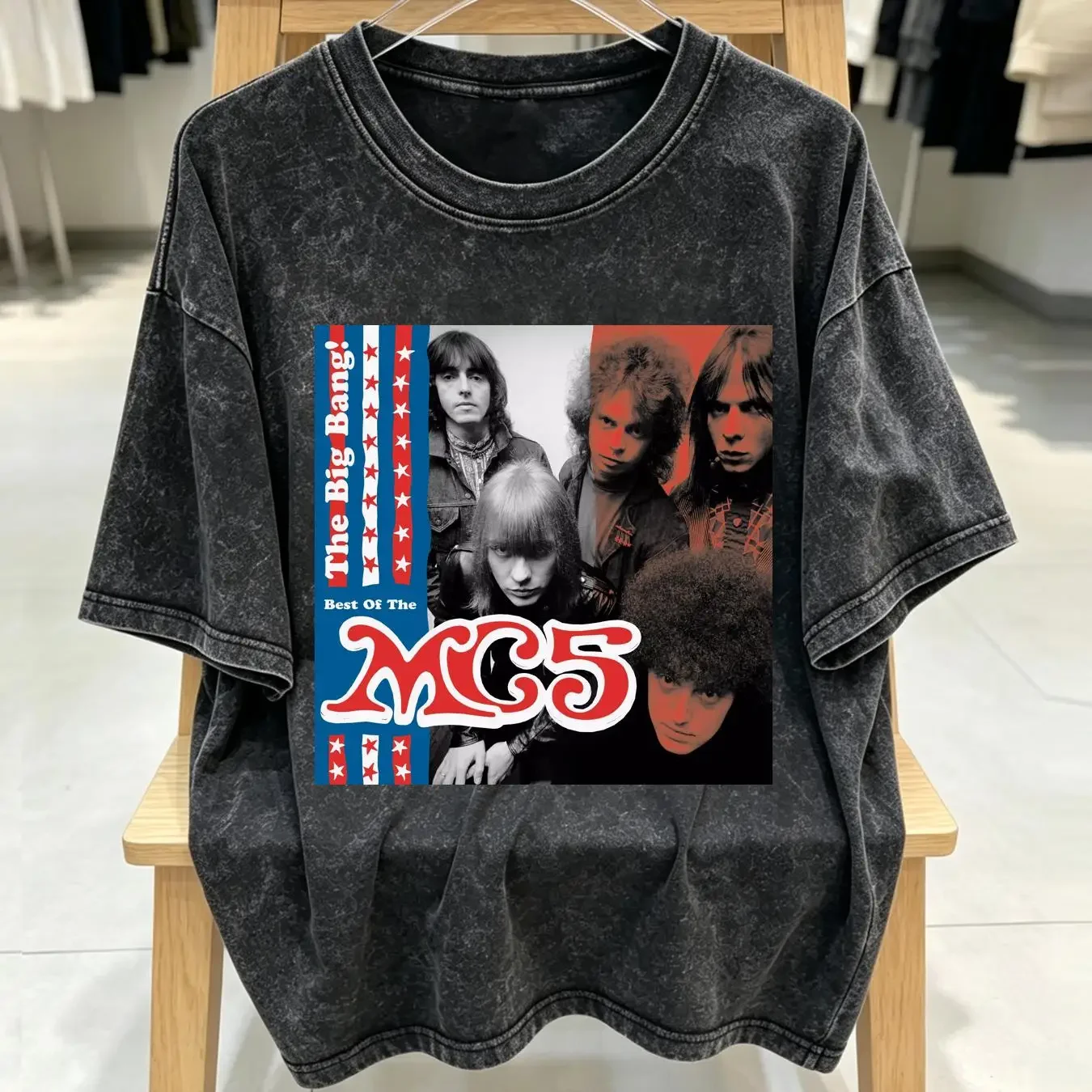 washed T Shirt MC5 Indie Proto Punk Alternative Bands  vintage Washed Breathable designer clothes graphic streetwear Casual