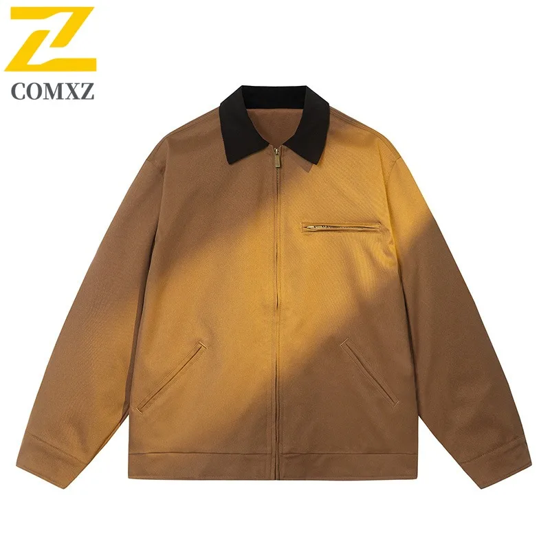 

COMXZ Мужская куртка 2025 с отложным воротником для путешествий, кемпинга, удобная верхняя одежда для прогулок, пешего туризма, высококачественное осеннее уличное пальто