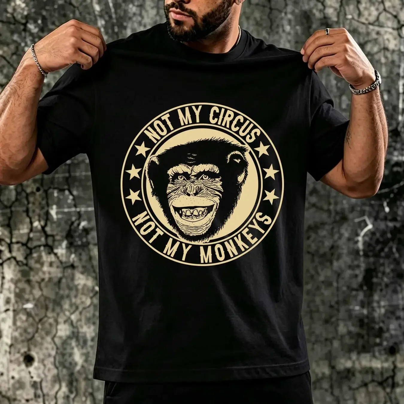 washed T Shirt NEW LIMITED Not My Circus Monkeys long or short sleeves vintage Washed Comfortable Stylish fashion Versatile