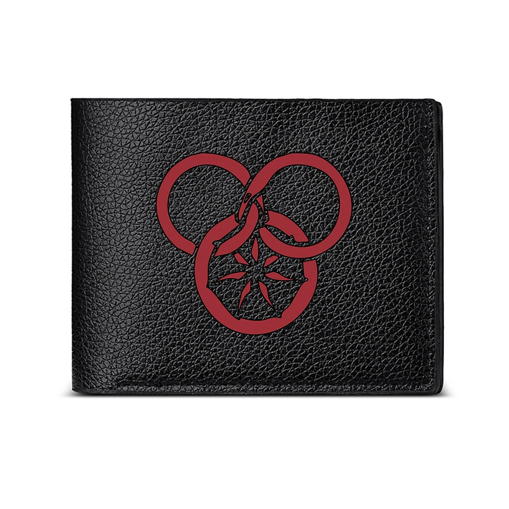 Interlocking Circles With Starburst Design Men's Wallet Card Holder Casual Business Fashion Print Style