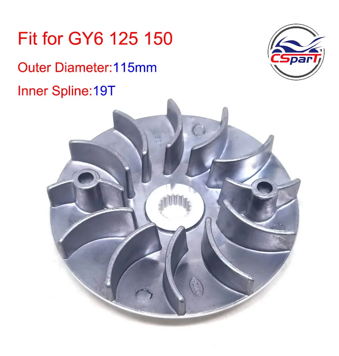 115MM 19T CVT Performance Variator Fan GY6 125CC 150CC 152QMI 157QMJ Baja Baotian Kazuma Buggy ATV Scooter Parts