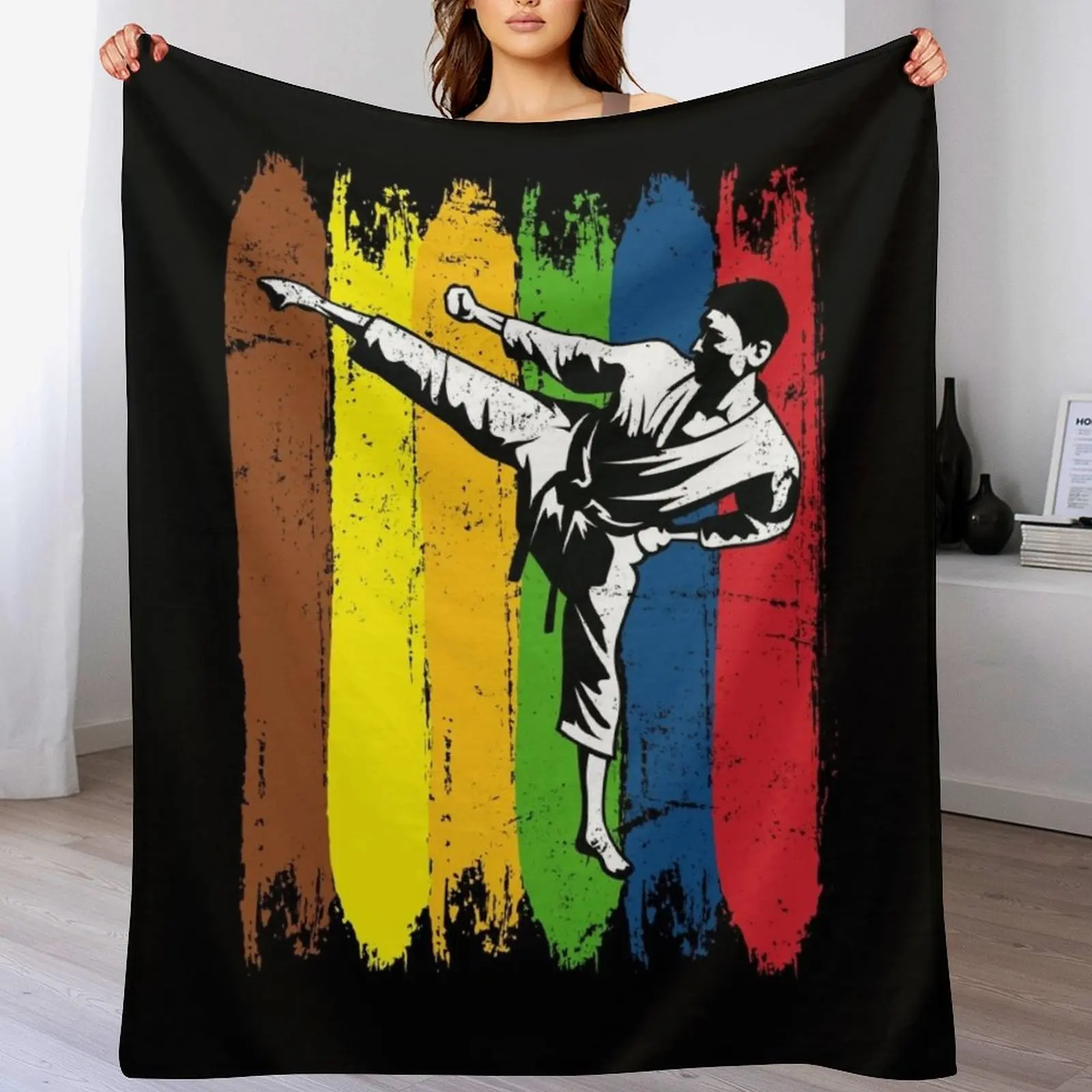 

Karate fighter karate Throw Blanket Polar blankets and throws Blankets