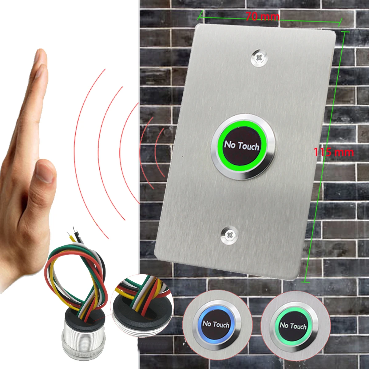 Imagem -01 - Touchless Porta Acesso Controle Bloqueio Interruptor de Liberação ir sem Contato Infravermelho sem Toque Botão de Saída touchless porta acesso controle bloqueio interruptor de liberacao ir sem contato infravermelho sem toque botao de saida 01