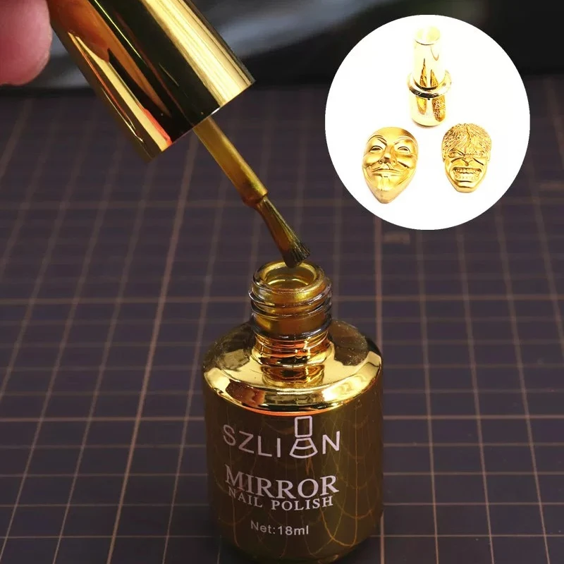 18ML Oil Based Metallic Gold / Silver Paint Mirror Gloss Pigment for Super Light Clay Model Handcraft DIY Coloring Painting