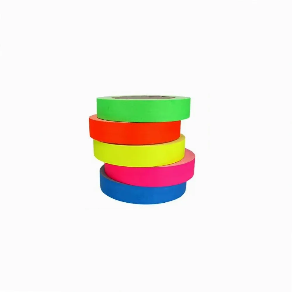 AISEY Neon Gaffer Cloth Tape 5 Pack, Fluorescent UV Blacklight Tape for Party Decor, 0.6in x 16.5ft, Pro Photography &