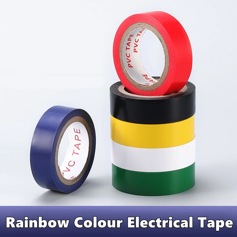 Rainbow Colour Vinyl Pinstriping Tape, Insulating Electrical Tape 16mmx6m for Electrician,School Marking Floor,Crafting,Vehicles