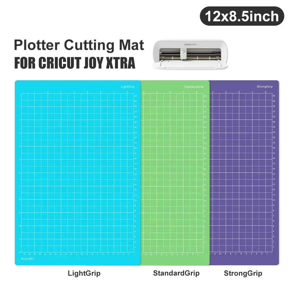 3Pcs Variety Adhesive Cutting Mats for Cricut Joy Xtra, 8.5x12in, Reusable (Standard/Light/Strong Grip) Accessories Replacement