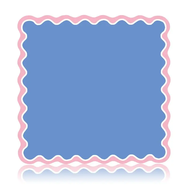 Solid Color Mahjong Game Table Mat With Soft Pink Wavy Lace Square Anti Slip Noise Reducing Desktop Mat, Portable Desktop Decor