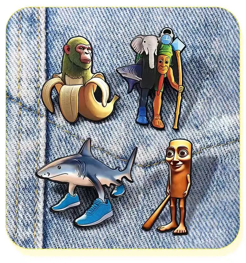 4 Stück Lustige Gänse-Emaille-Pins Cartoon-Katzen-Broschen für Damen Hut Reversnadel Rucksack Taschen Abzeichen Partygeschenke Kleidung Accessoires