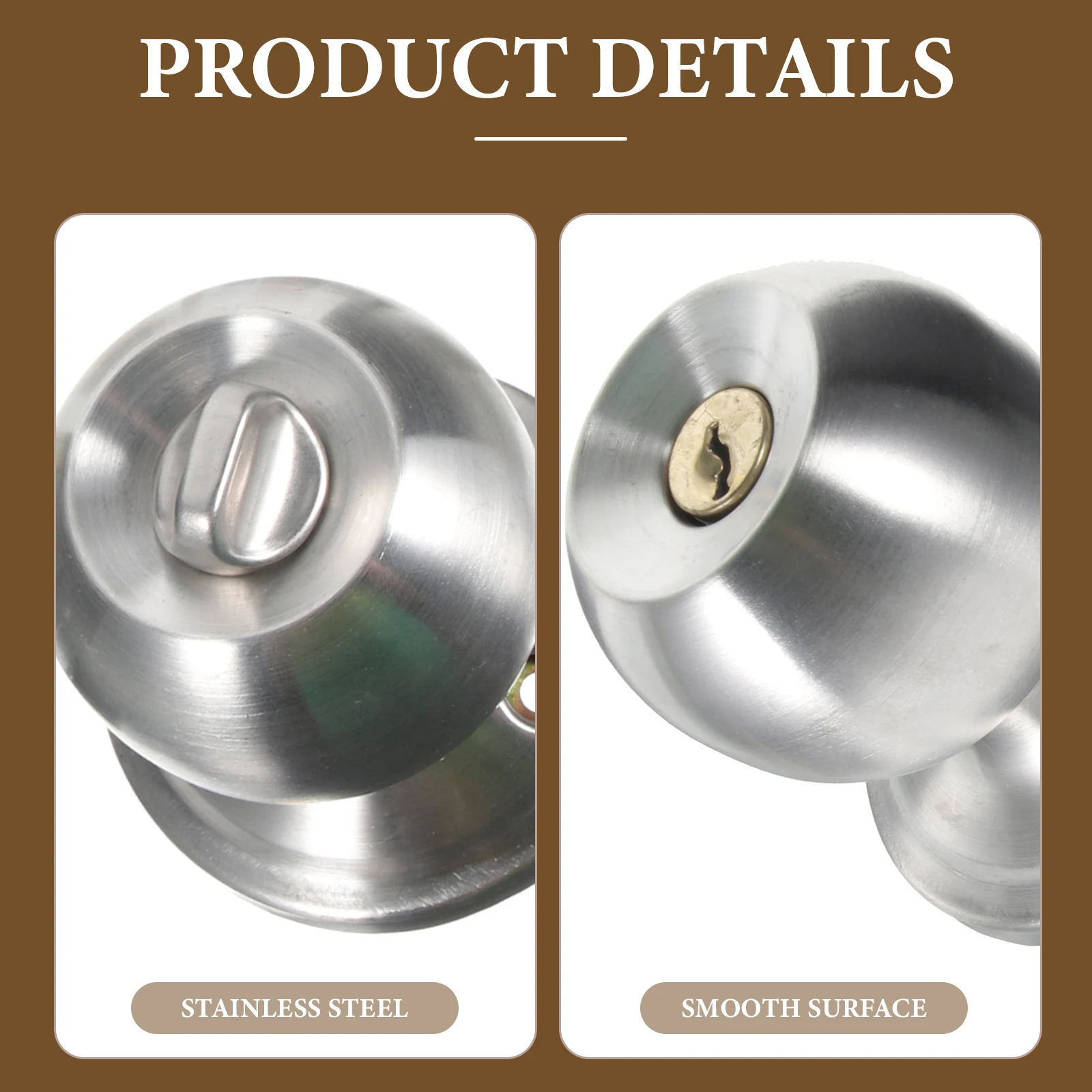 

Durable AntiRust Door Knob Lock For Bedroom Bathroom Smooth Rotation Simple Design Hardware