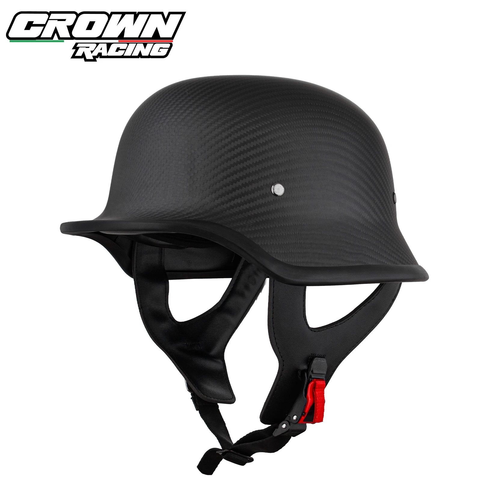 Carbon Fiber Helmet Retro Men's Motorcycle Helmet Man Half Helmet Summer Vintage Half Helmet