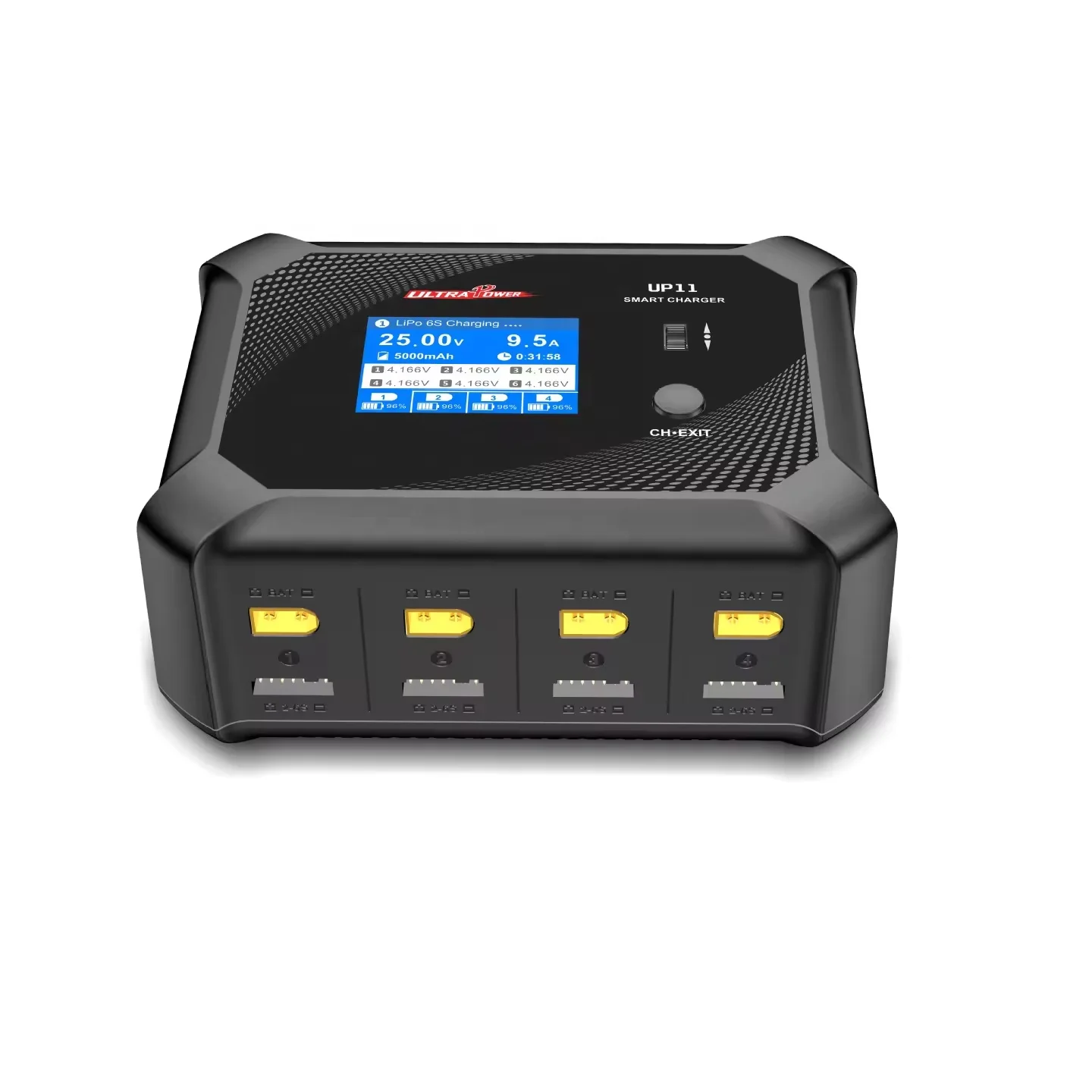 

2s 3s 4s 5s 6s Lipo LiHV battery balance charger 4 channels XT60 port Ultra Power UP11 AC DC input factory wholesale