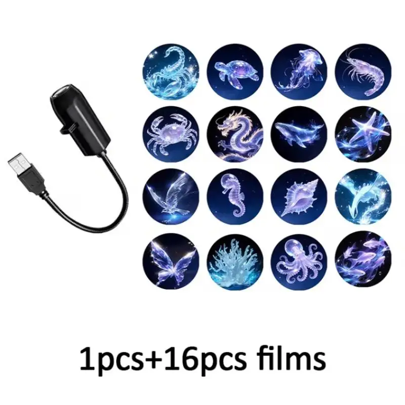 Projection Light Creative Dreamy Ocean Animal Pattern USB Room Ceiling Background Decoration Gift Night Light Gift