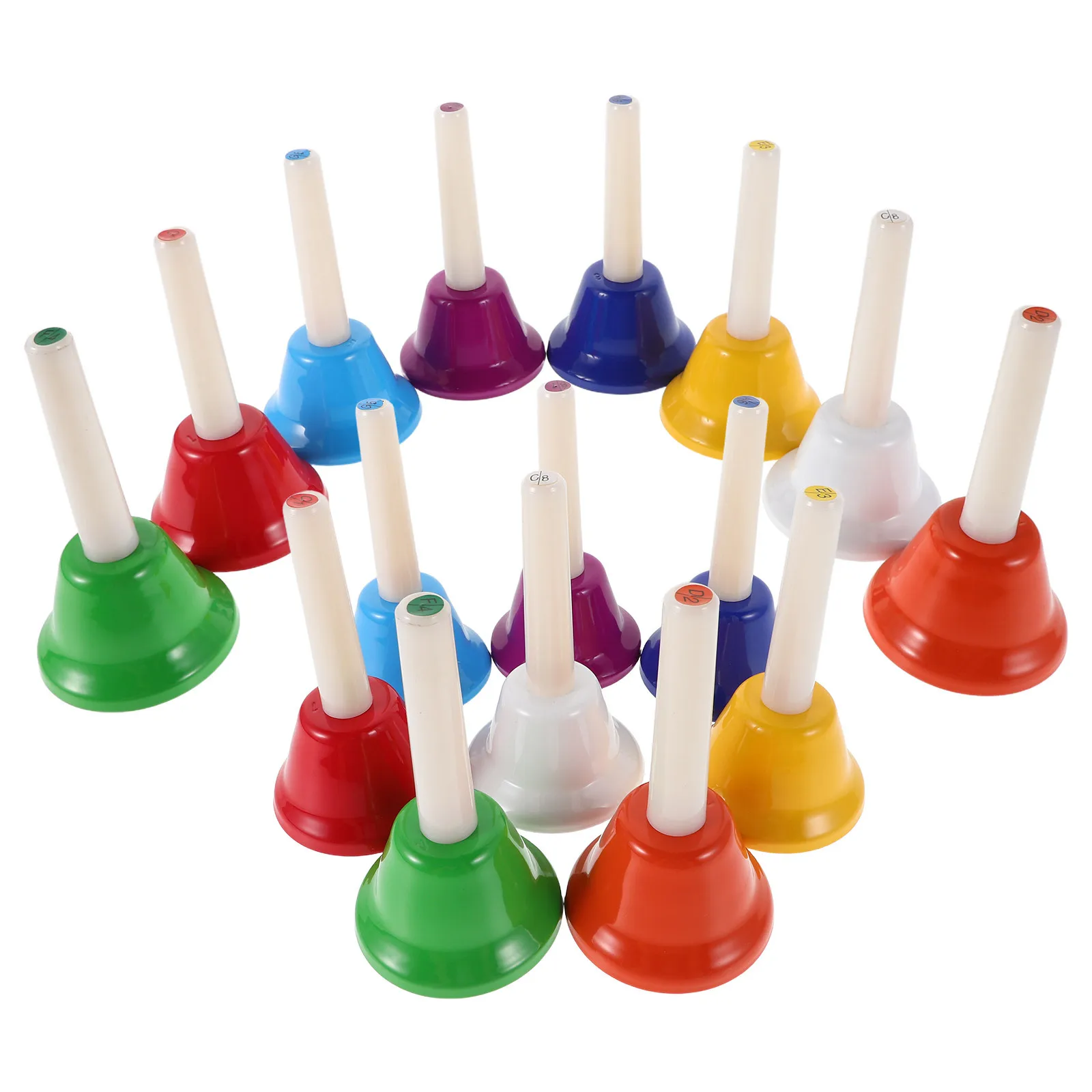 16 قطعة أجراس يدوية ملونة للأطفال آلات موسيقية للتعليم ضبط التدريب على الفصول الدراسية والأنشطة الجماعية للحفلات #3