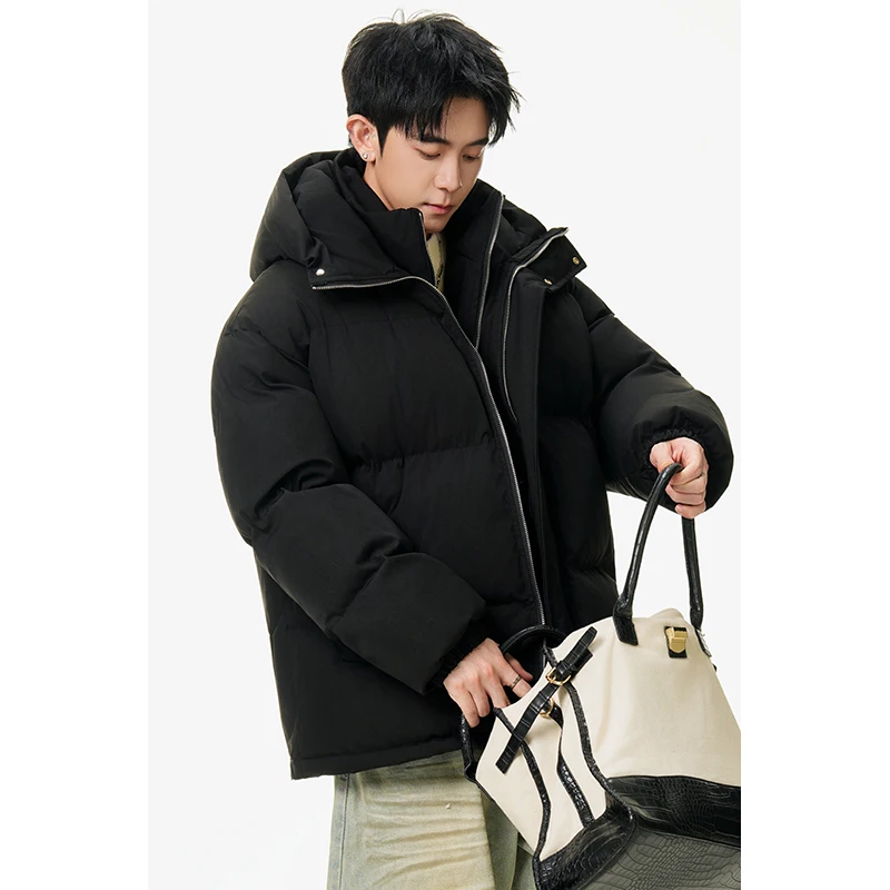 Winter Thick Parkas Men Jackets Fashion Fake-2Pieces Loose Casual Men's Hooded Jacket Simple Warm Cotton Padded Coats Man 5XL-M