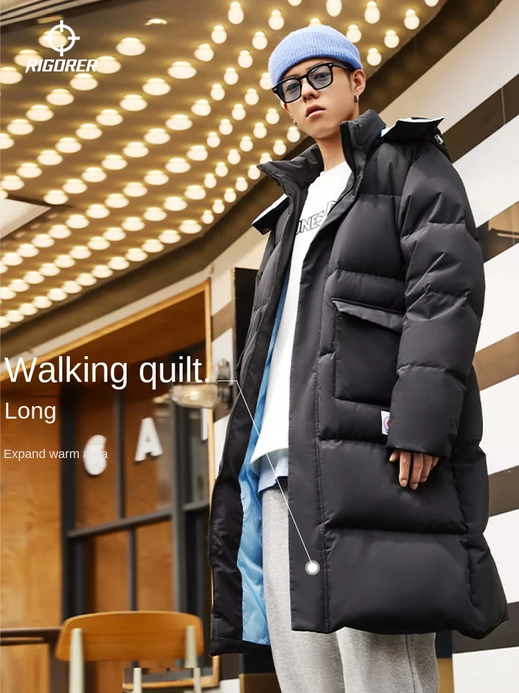 

RIGORER Long Down Jacket Winter New Basketball Sports Training Warm Coat Windproof