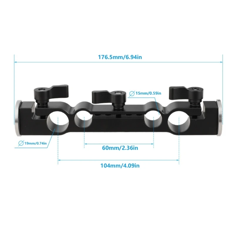 15mm 19mm Double Port Rod Clamp Pipe Clip with Double Ended M6 Rosette Mount for Camera Cage Photography Drop Shipping