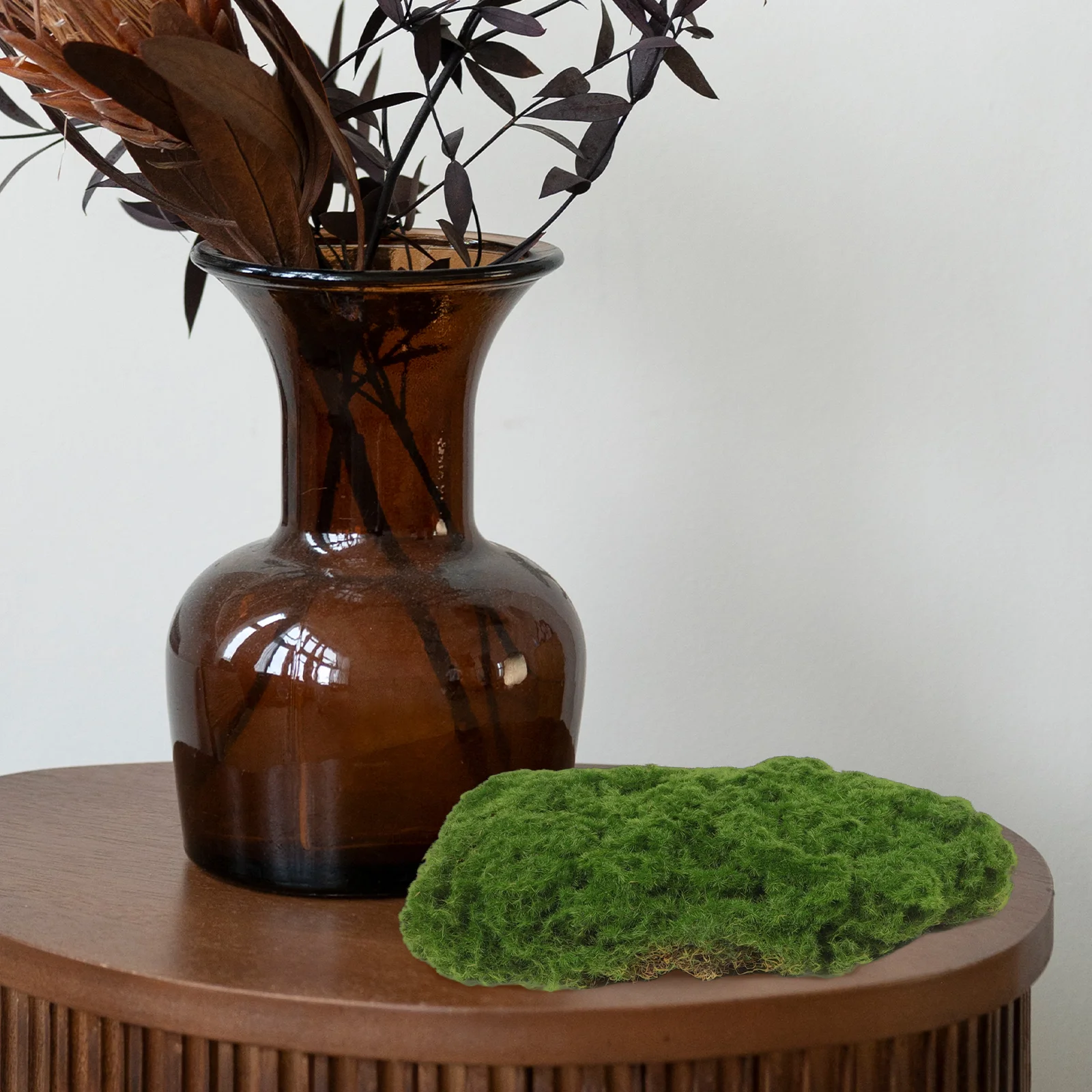 

4 Pcs Artificial Stone Home Decor Dark Green Foam Fake Grass Craft SuppliesVersatile Use Large Moss Stones Decorative Faux Moss