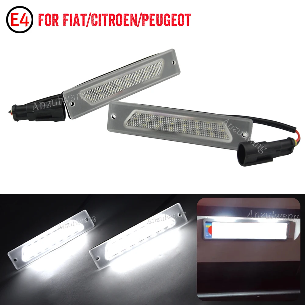 2Pcs LED License Plate Light Number Lamps For 1994-2002 Fiat Ducato & Peugeot Boxer Manager & Citroen Jumper Relay Bus Box 203