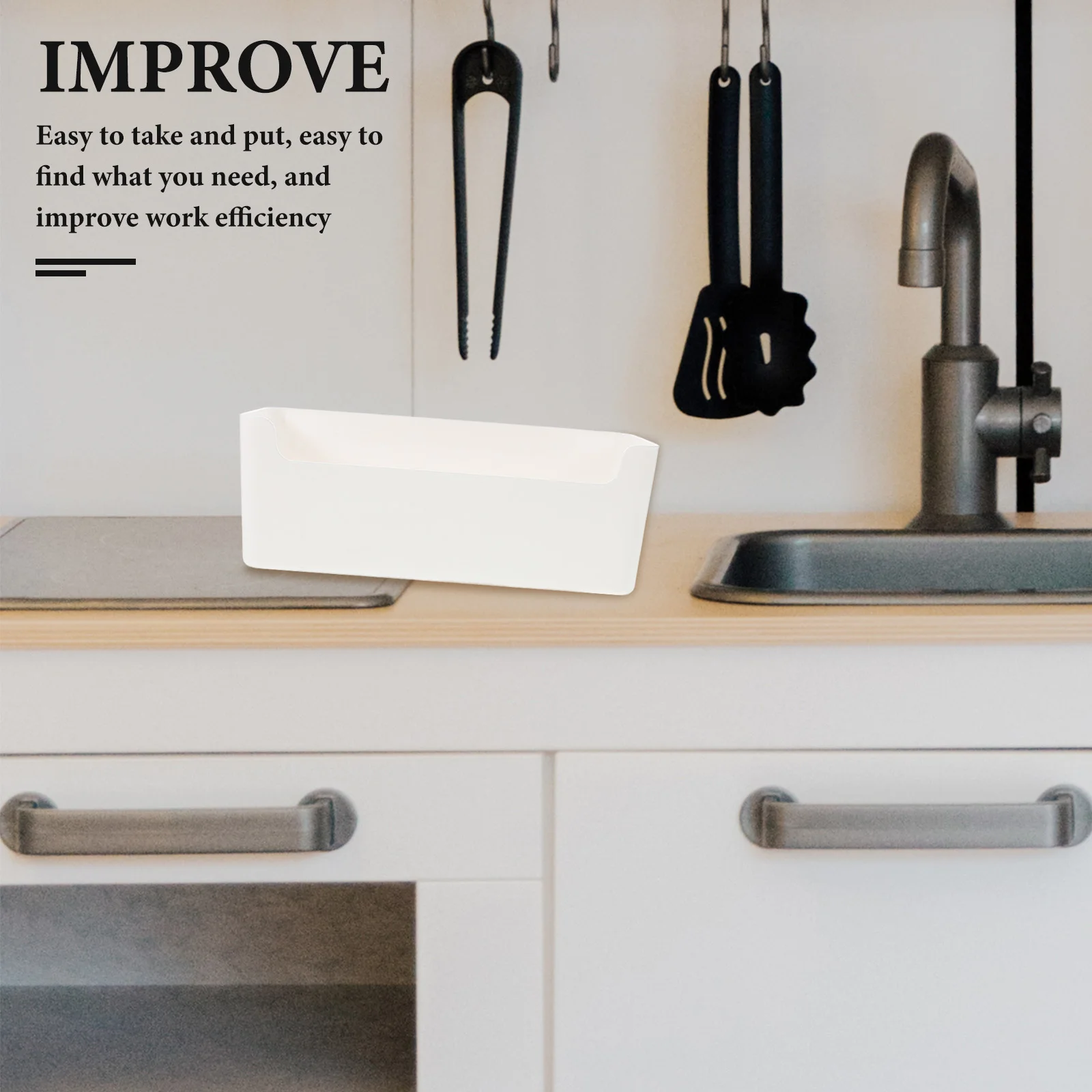 

8pcs Kitchen Storage Boxes Plastic Closet Bins Drawer Pantry ganizer White Shelf Dividers Space Saving Solution Kitchen