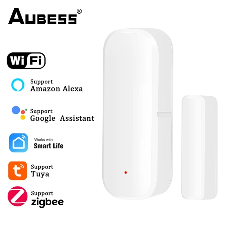 Tuya Smart ZigBee WiFi Door Sensor Wireless Magnetic Door Window Open Closed Detectors Automation Home Security Via Alexa Google