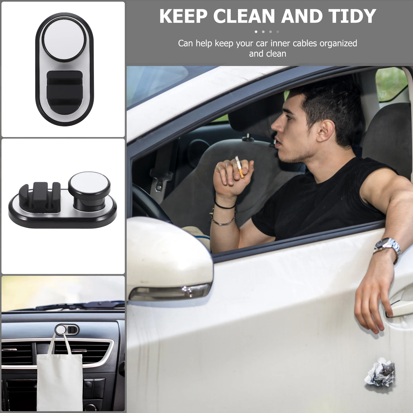

Car Hook Storage ganizer ABS Cable Clip Wire Holder Desk Tidy Car Home Office Use Durable Environmental Friendly Safe Design