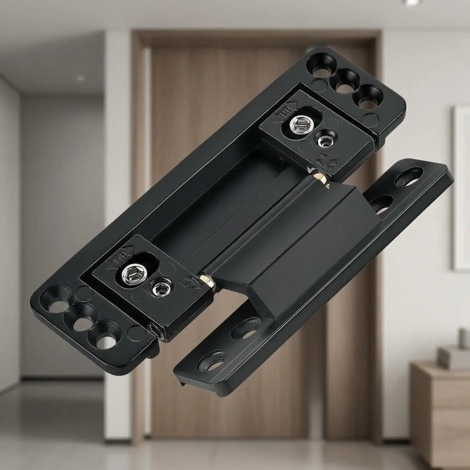 Hidden Door Hinge for Wooden Interior Door 180 Degree Concealed Zinc Alloy Hardware with Recessed Design Support