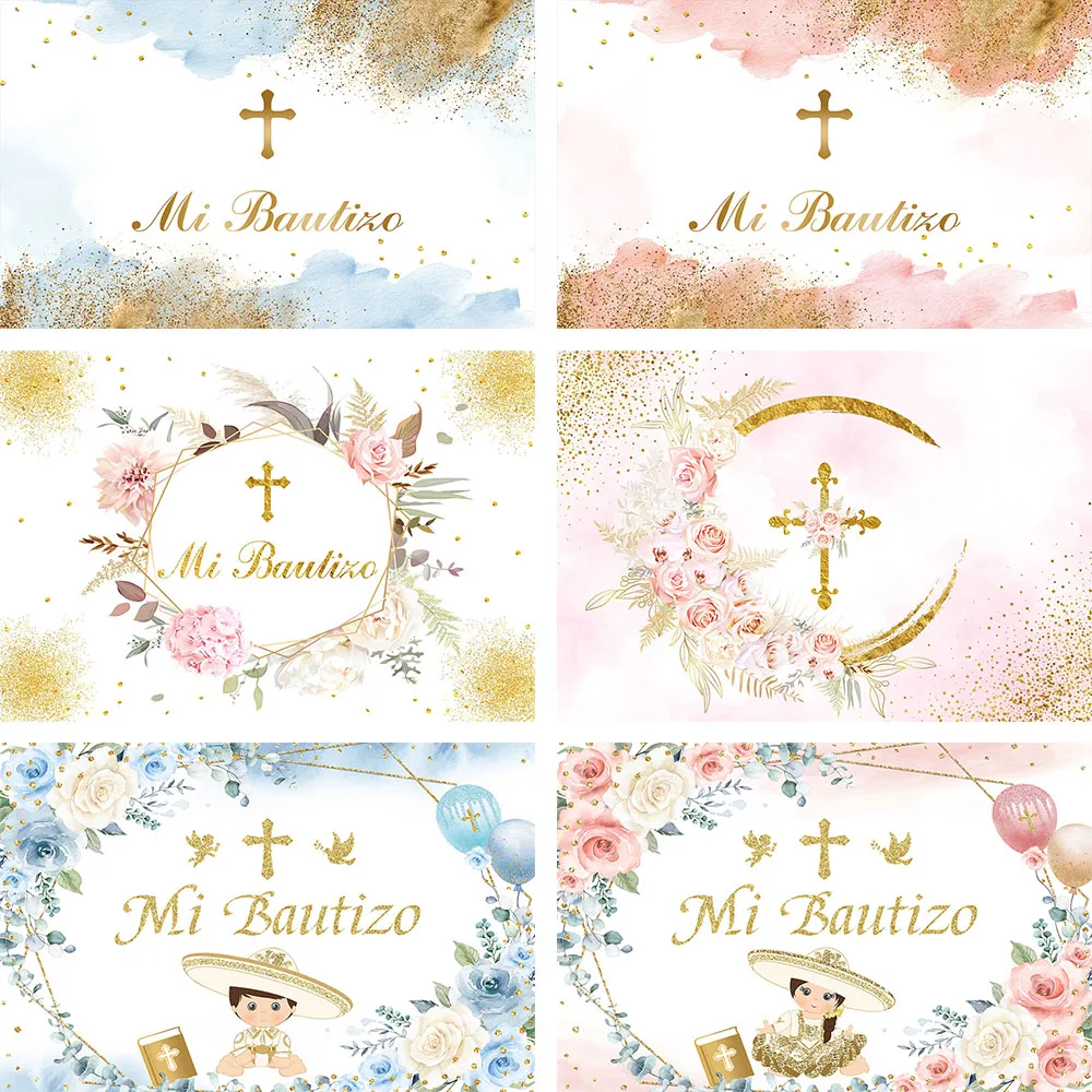 Mehofond-男の子と女の子のためのユニセックストラージバナー,ピンクとブルーの写真付きゴールドの装飾ジュエリー