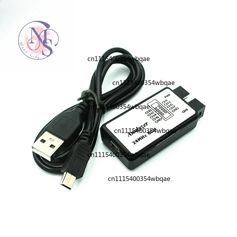 8 Channel USB Logic Analyzer 24M Sampling Rate, Debug Tool Compatible with MCU ARM FPGA