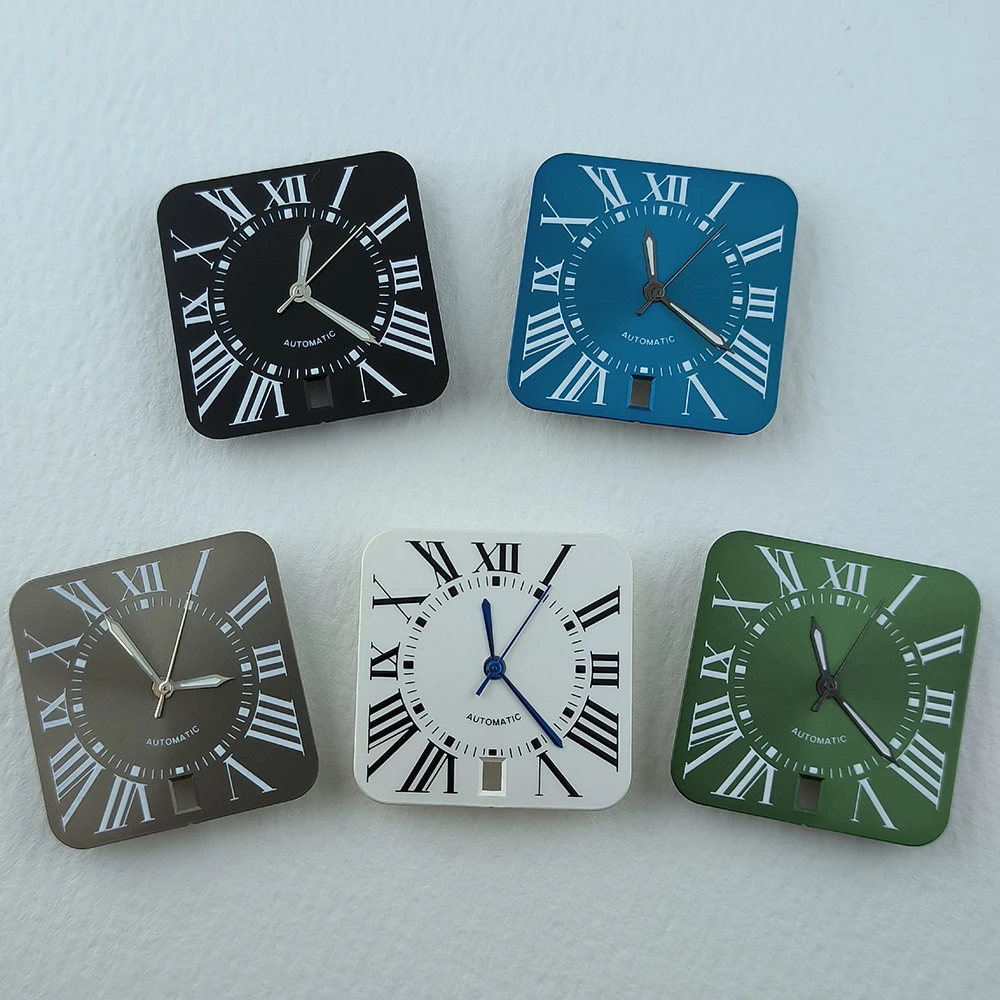 27mm NH35 dial Roman numerals dial custom logo men's watch modification accessories square suitable for NH35 movement