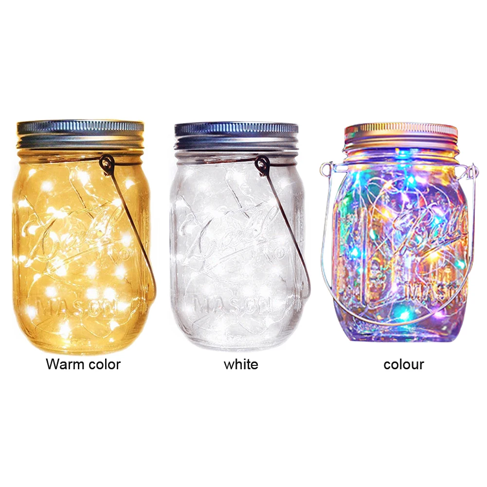 Mason Jar Lamp Solar Bottle Lights Garden Lawn Ornament Lamp Portable Glass Mason Jar Lamp Waterproof Vertical Sun Lamp（No Jars）