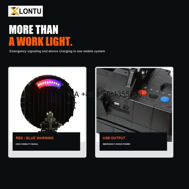 Wmwmnu for LONTU FW6117 Compact Work Light 50W LED DC 22V IP66 All in One Case Spot Flood USB for Field Site Inspection Use